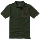 Calgary short sleeve men's polo, Male, Single Piqué of 100% Cotton, Army Green, S