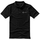 Calgary short sleeve men's polo, Male, Single Piqué of 100% Cotton, solid black, L
