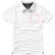   Markham short sleeve men's stretch polo, Male, Double Piqué knit of 95% Cotton and 5% Elastane, White, L