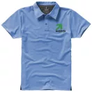 Markham short sleeve men's stretch polo, Male, Double Piqué knit of 95% Cotton and 5% Elastane, Light blue, M