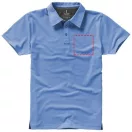 Markham short sleeve men's stretch polo, Male, Double Piqué knit of 95% Cotton and 5% Elastane, Light blue, M