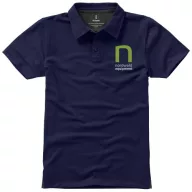   Markham short sleeve men's stretch polo, Male, Double Piqué knit of 95% Cotton and 5% Elastane, Navy, XS