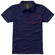   Markham short sleeve men's stretch polo, Male, Double Piqué knit of 95% Cotton and 5% Elastane, Navy, XS