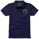 Markham short sleeve men's stretch polo, Male, Double Piqué knit of 95% Cotton and 5% Elastane, Navy, L