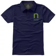   Markham short sleeve men's stretch polo, Male, Double Piqué knit of 95% Cotton and 5% Elastane, Navy, L