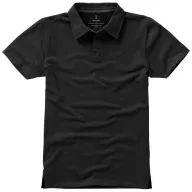   Markham short sleeve men's stretch polo, Male, Double Piqué knit of 95% Cotton and 5% Elastane, Anthracite, XXL