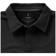   Markham short sleeve men's stretch polo, Male, Double Piqué knit of 95% Cotton and 5% Elastane, Anthracite, XXXL