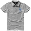 Markham short sleeve men's stretch polo, Male, Double Piqué knit of 95% Cotton and 5% Elastane, Grey melange, XS