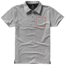 Markham short sleeve men's stretch polo, Male, Double Piqué knit of 95% Cotton and 5% Elastane, Grey melange, M