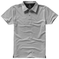   Markham short sleeve men's stretch polo, Male, Double Piqué knit of 95% Cotton and 5% Elastane, Grey melange, XL