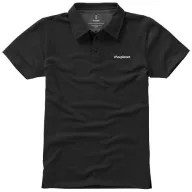   Markham short sleeve men's stretch polo, Male, Double Piqué knit of 95% Cotton and 5% Elastane, solid black, XS