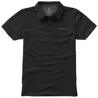   Markham short sleeve men's stretch polo, Male, Double Piqué knit of 95% Cotton and 5% Elastane, solid black, XS