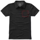 Markham short sleeve men's stretch polo, Male, Double Piqué knit of 95% Cotton and 5% Elastane, solid black, XS