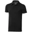 Markham short sleeve men's stretch polo, Male, Double Piqué knit of 95% Cotton and 5% Elastane, solid black, M