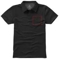  Markham short sleeve men's stretch polo, Male, Double Piqué knit of 95% Cotton and 5% Elastane, solid black, L