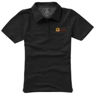   Markham short sleeve women's stretch polo, Female, Double Piqué knit of 95% Cotton and 5% Elastane, solid black, XS