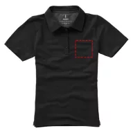   Markham short sleeve women's stretch polo, Female, Double Piqué knit of 95% Cotton and 5% Elastane, solid black, XS