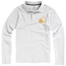 Oakville long sleeve men's polo, Male, Piqué knit of 100% Cotton, White, XS