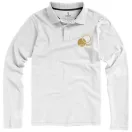 Oakville long sleeve men's polo, Male, Piqué knit of 100% Cotton, White, XS