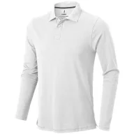   Oakville long sleeve men's polo, Male, Piqué knit of 100% Cotton, White, S