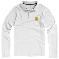   Oakville long sleeve men's polo, Male, Piqué knit of 100% Cotton, White, M