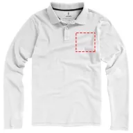   Oakville long sleeve men's polo, Male, Piqué knit of 100% Cotton, White, M