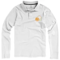   Oakville long sleeve men's polo, Male, Piqué knit of 100% Cotton, White, XXXL