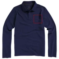   Oakville long sleeve men's polo, Male, Piqué knit of 100% Cotton, Navy, XS