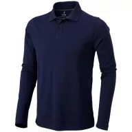   Oakville long sleeve men's polo, Male, Piqué knit of 100% Cotton, Navy, S