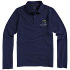 Oakville long sleeve men's polo, Male, Piqué knit of 100% Cotton, Navy, S