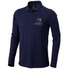 Oakville long sleeve men's polo, Male, Piqué knit of 100% Cotton, Navy, S
