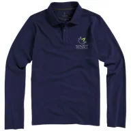   Oakville long sleeve men's polo, Male, Piqué knit of 100% Cotton, Navy, L