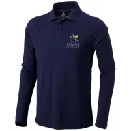   Oakville long sleeve men's polo, Male, Piqué knit of 100% Cotton, Navy, L