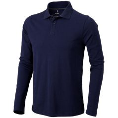   Oakville long sleeve men's polo, Male, Piqué knit of 100% Cotton, Navy, XXL