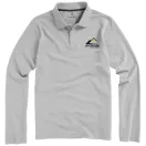 Oakville long sleeve men's polo, Male, Piqué knit of 100% Cotton, Grey melange, XS