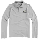 Oakville long sleeve men's polo, Male, Piqué knit of 100% Cotton, Grey melange, S