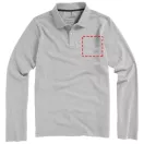 Oakville long sleeve men's polo, Male, Piqué knit of 100% Cotton, Grey melange, M