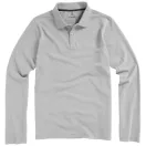Oakville long sleeve men's polo, Male, Piqué knit of 100% Cotton, Grey melange, XXXL