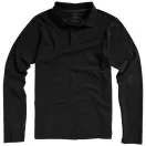 Oakville long sleeve men's polo, Male, Piqué knit of 100% Cotton, solid black, XS