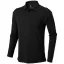 Oakville long sleeve men's polo, Male, Piqué knit of 100% Cotton, solid black, L