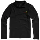 Oakville long sleeve men's polo, Male, Piqué knit of 100% Cotton, solid black, L