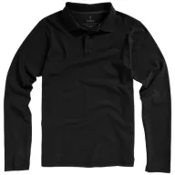   Oakville long sleeve men's polo, Male, Piqué knit of 100% Cotton, solid black, XXXL