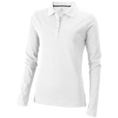   Oakville long sleeve women's polo, Female, Piqué knit of 100% Cotton, White, XS