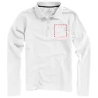   Oakville long sleeve women's polo, Female, Piqué knit of 100% Cotton, White, M
