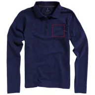   Oakville long sleeve women's polo, Female, Piqué knit of 100% Cotton, Navy, XS