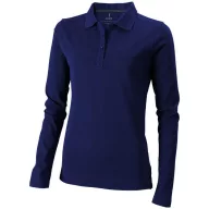   Oakville long sleeve women's polo, Female, Piqué knit of 100% Cotton, Navy, M