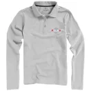 Oakville long sleeve women's polo, Female, Piqué knit of 100% Cotton, Grey melange, XS
