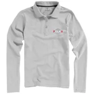   Oakville long sleeve women's polo, Female, Piqué knit of 100% Cotton, Grey melange, S
