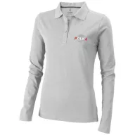   Oakville long sleeve women's polo, Female, Piqué knit of 100% Cotton, Grey melange, S