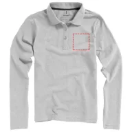   Oakville long sleeve women's polo, Female, Piqué knit of 100% Cotton, Grey melange, S